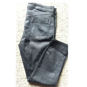 NWOT Banana Republic Skinny Coated Black Jeans 32